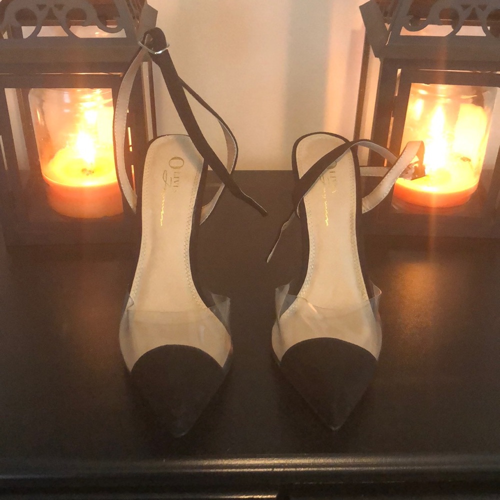 Black and Clear Pointed Toe Heel